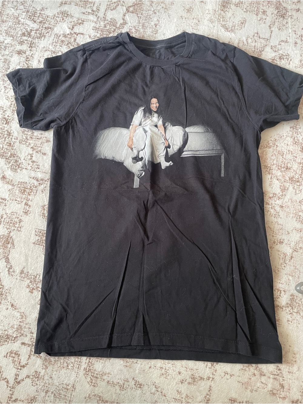 Billie Eilish Black Short-Sleeve Graphic Tee | Size M